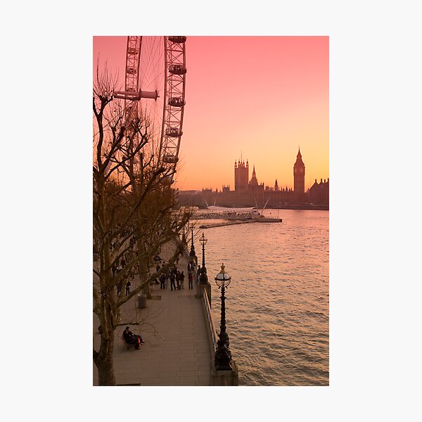 UK, England, London, Big Ben and London Eye (Alan Copson ©) Photographic Print
