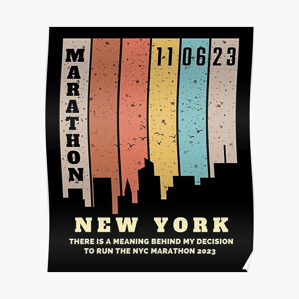 "2023 nyc marathon" Poster for Sale by CatDogBFF Redbubble