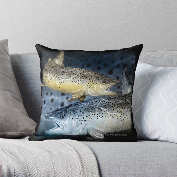 Brown Trout Throw Pillow