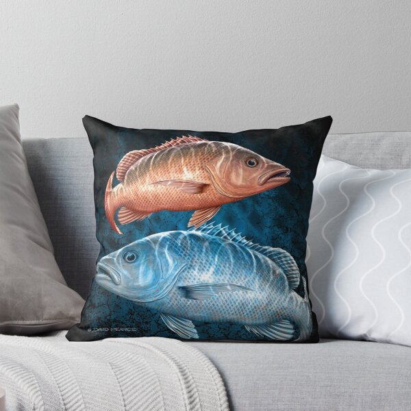 Item preview, Mangrove Jack on black & blue designed and sold by David Pearce Marine Art.