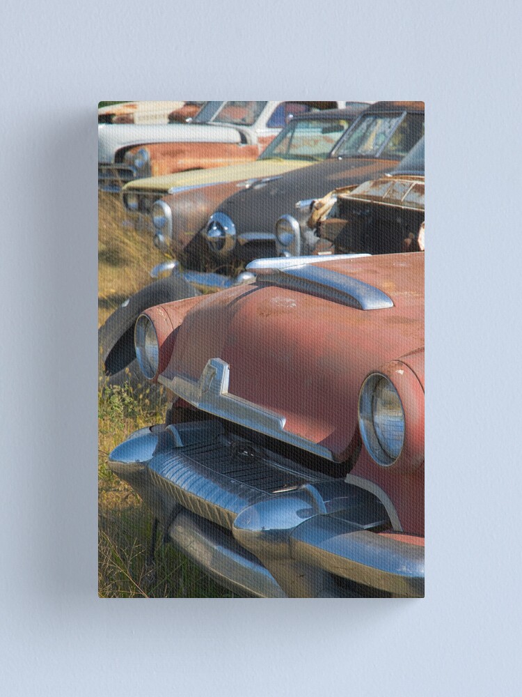 Alternate view of Route 66. White Oak. Old cars in wrecker's yard (Alan Copson © 2007) Canvas Print