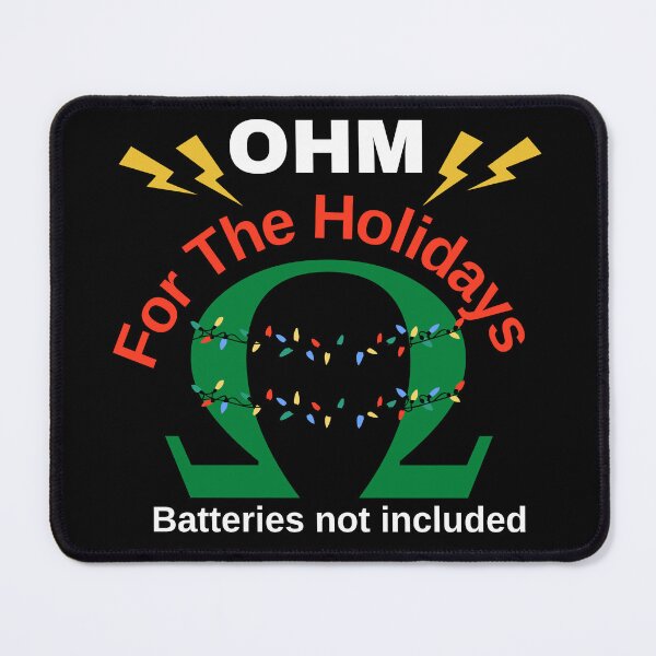Item preview, OHM For The Holidays Batteries Not Included Funny Christmas Electrician Lightning Bolds designed and sold by apathecary.