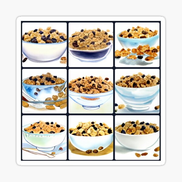 "Raisin Bran Cereal art" Sticker for Sale by CinderPress Redbubble