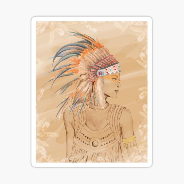Boho girl illustration Sticker