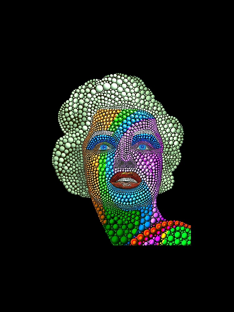 Thumbnail 5 of 5, Graphic T-Shirt, Marilyn Monroe Dot Art 3 designed and sold by Vk91art.