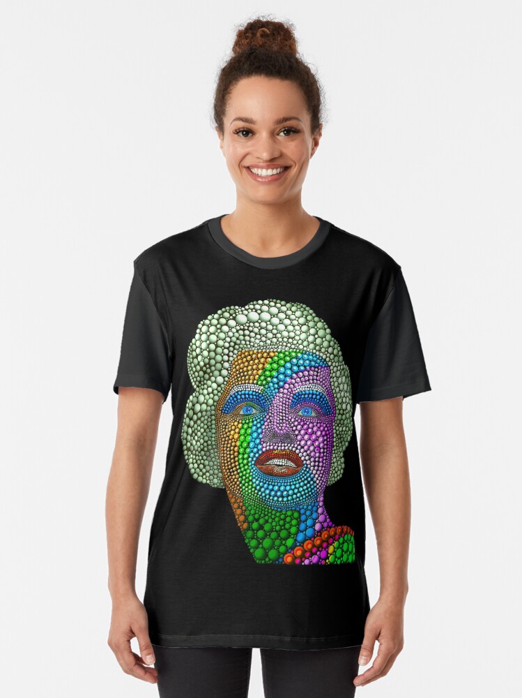Thumbnail 2 of 5, Graphic T-Shirt, Marilyn Monroe Dot Art 3 designed and sold by Vk91art.