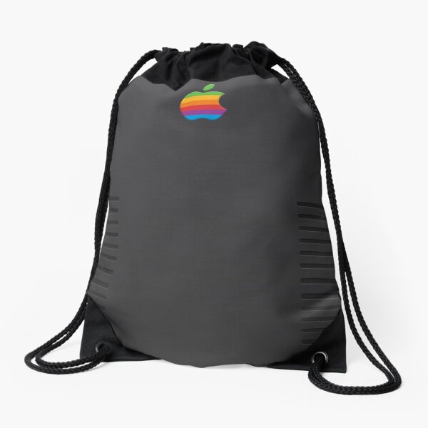Black Retro iPhone Drawstring Bag