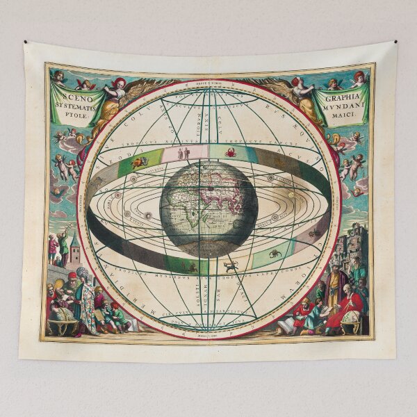 Item preview, Scenography of The Ptolemaic Cosmography, Plate 2 From Harmonia Macrocosmica by Andreas Cellarius designed and sold by AesthetesLegacy.