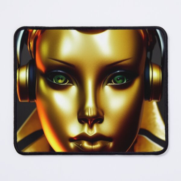 Item preview, Golden Woman on Headphones  designed and sold by PopOptikal.