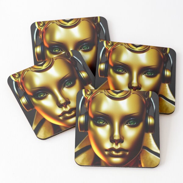Item preview, Golden Woman on Headphones  designed and sold by PopOptikal.