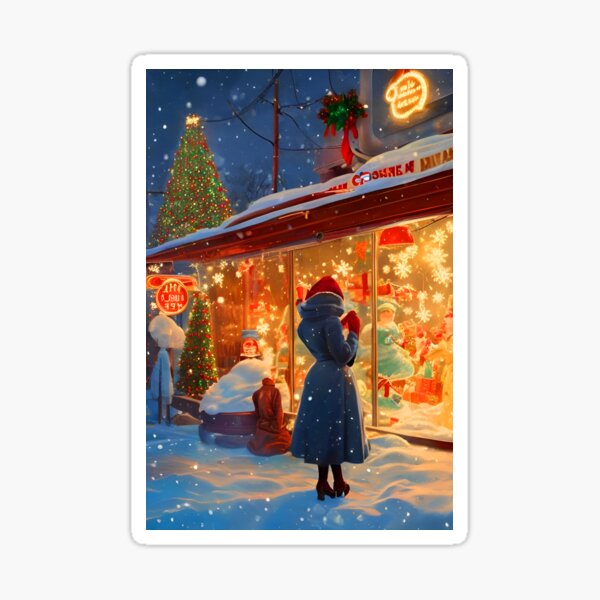 Item preview, 50s Retro Route 66 Christmas window display  designed and sold by 90snerd.