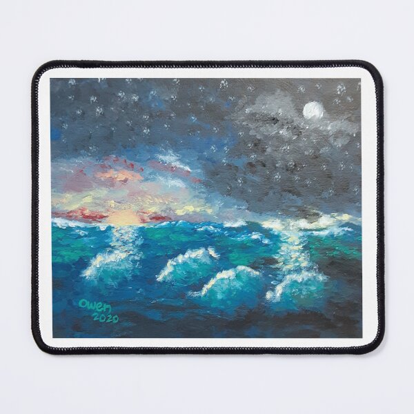 Item preview, Active ocean at night designed and sold by DabbysArt.