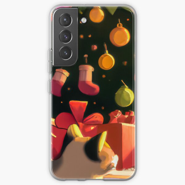Little Girl and Cat at Christmas Samsung Galaxy Soft Case