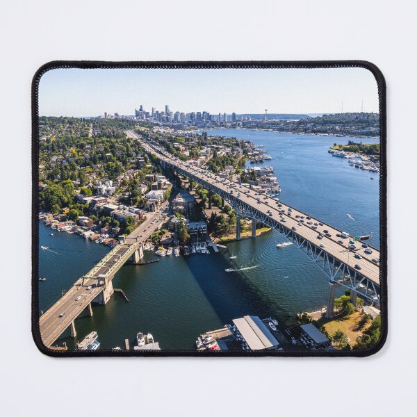 Item preview, Seattle City Skyline Above Lake Union Bridges designed and sold by Open Range Studios.