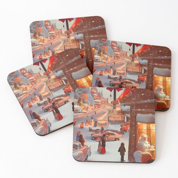 Item preview,  Retro Route 66 Snowy town streets  designed and sold by 90snerd.