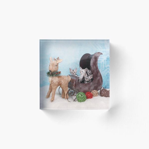 Item preview, Cuatro gatitos en un trineo con renos. designed and sold by Spring Reilly.