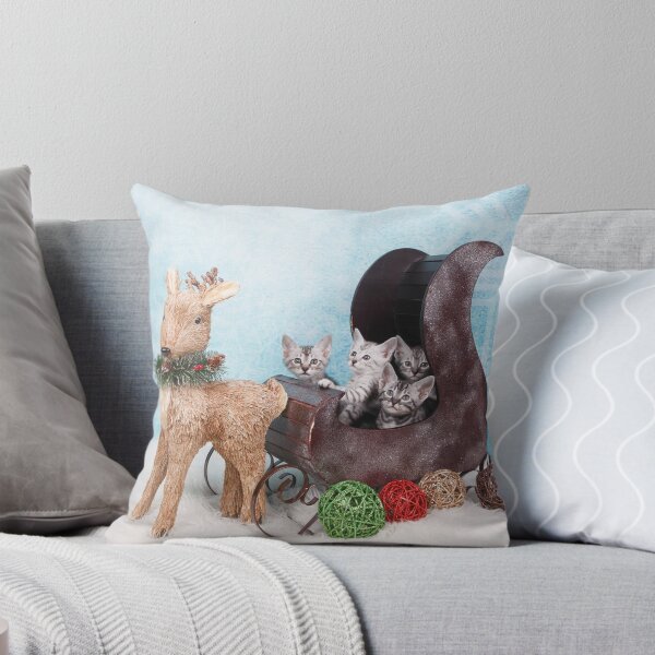 Item preview, Cuatro gatitos en un trineo con renos. designed and sold by Spring Reilly.
