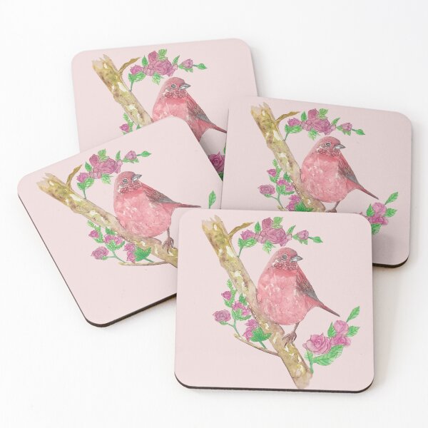 Item preview, Watercolor bird surrounded by roses designed and sold by altairaleon.