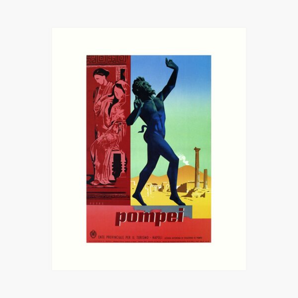 Item preview, Pompeii Pompei Vintage Italian travel advert designed and sold by aapshop.