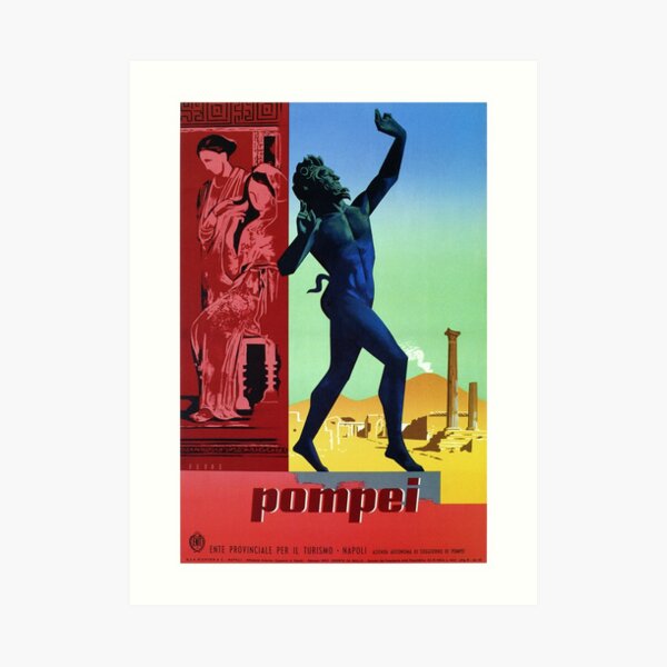 Pompeii Pompei Vintage Italian travel advert Art Print