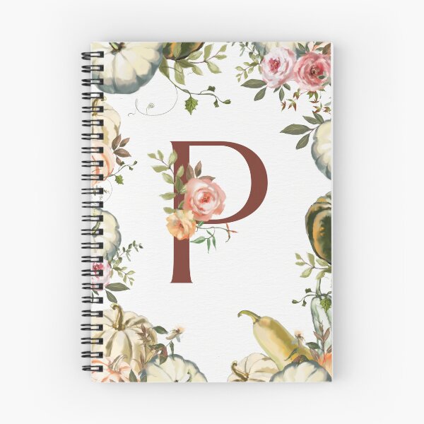 Item preview, Letter P Pumpkins Flowers designed and sold by WildAliceArt.