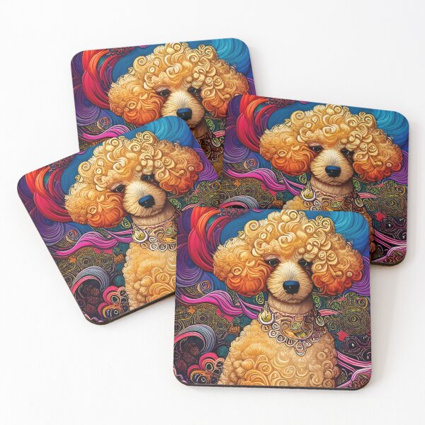 Item preview, Poodle Dog Fantasy Psychedelic Beautiful Portrait Digital Art Painting designed and sold by Lovedogz4life.