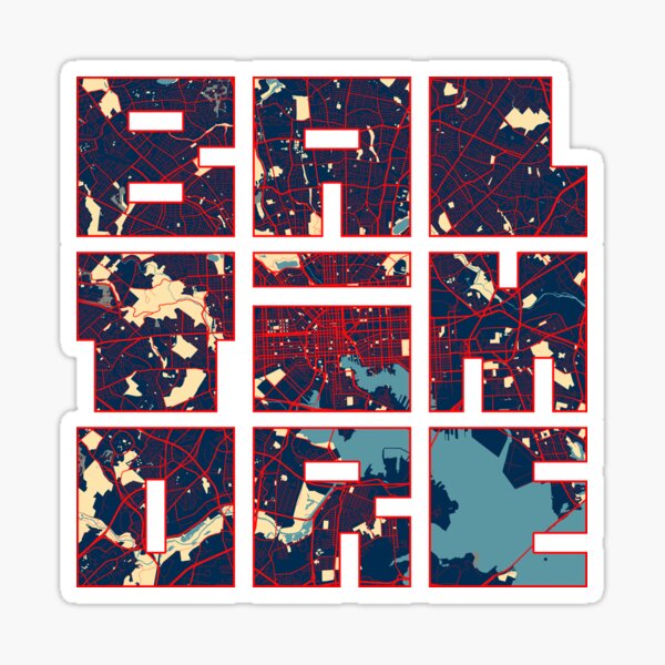 Item preview, Baltimore City Map of Maryland, USA - Hope designed and sold by deMAP.