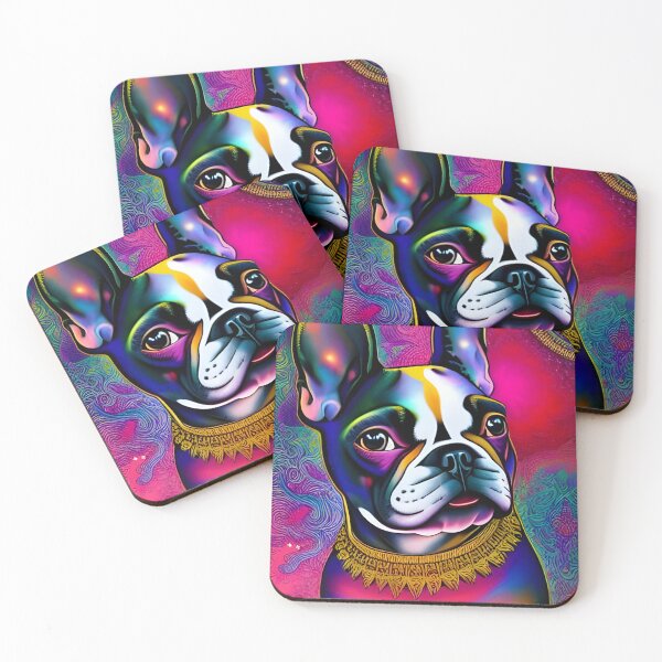 Item preview, French Bulldog Frenchie Psychedelic Beautiful Dog Portrait Digital Art Painting designed and sold by Lovedogz4life.