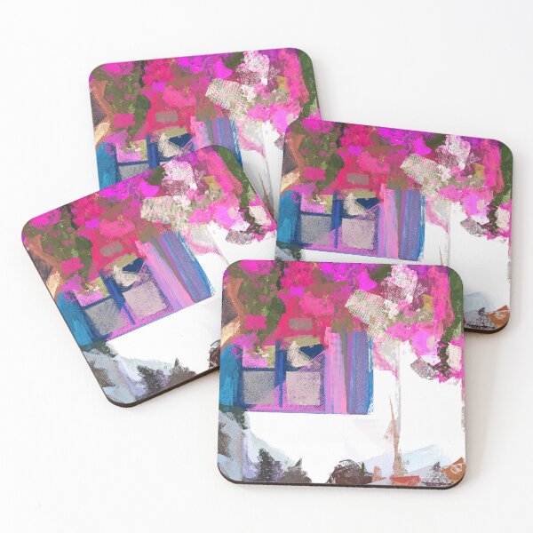 Item preview, Blossom Is Just Around The Corner, Bougainvillea Tropical Greece Architecture, Botanical SummerTravel Bohemian designed and sold by 83oranges.com.
