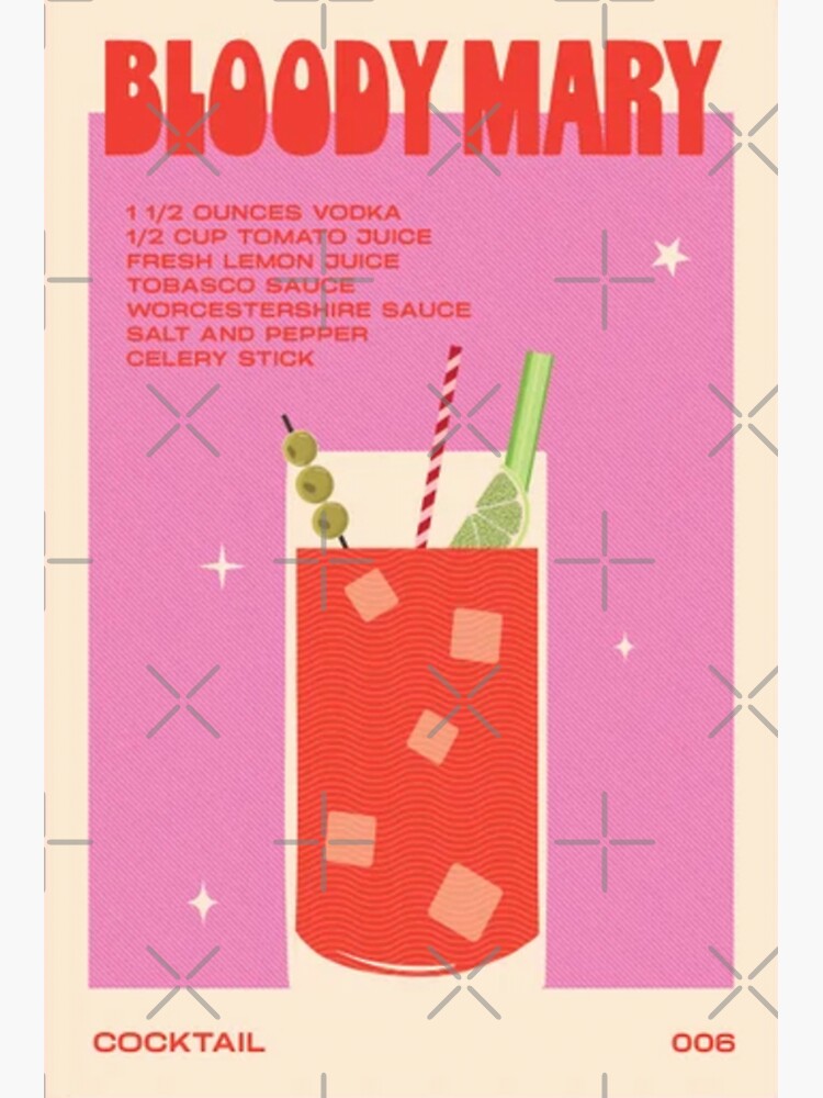 "Bloody Mary Drinking Retro" Sticker for Sale by bryndahlberg302
