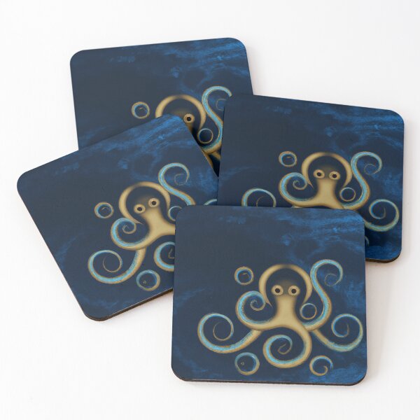 Item preview, Deep Sea Blue Kraken Duvet Cover designed and sold by Naomi Gutierrez Parrish.