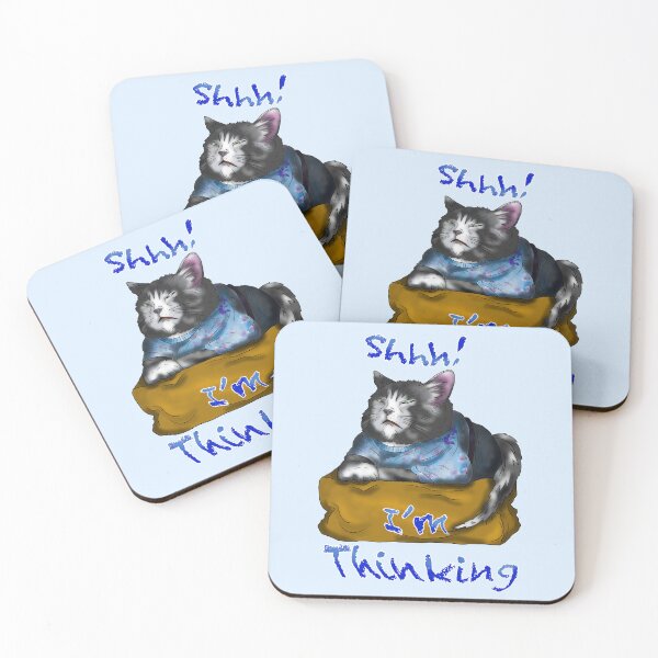 Item preview, Wise cat thinking designed and sold by BeingNow.