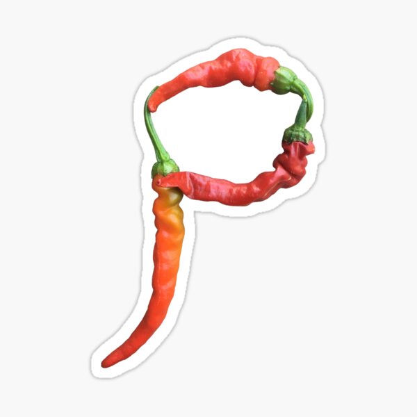 Pegatina «P es para pimientos picantes y picantes Red Cayenne Peppers