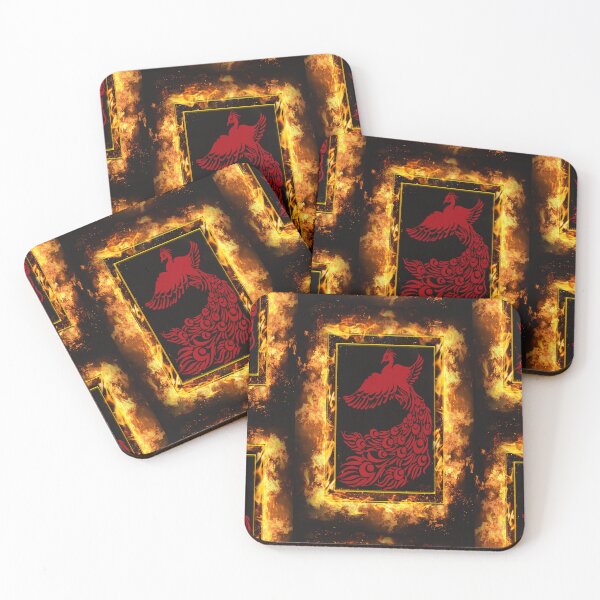 Item preview, RED PHOENIX IN A FIRE FRAME FLYING LEFT designed and sold by sailorsam1805.