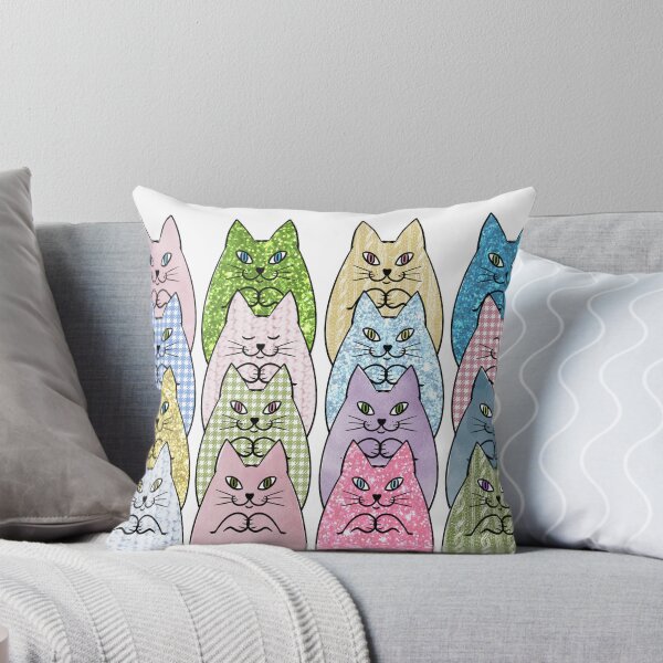 Item preview, Cute colourful cats with glitter and patterns designed and sold by Inktown.