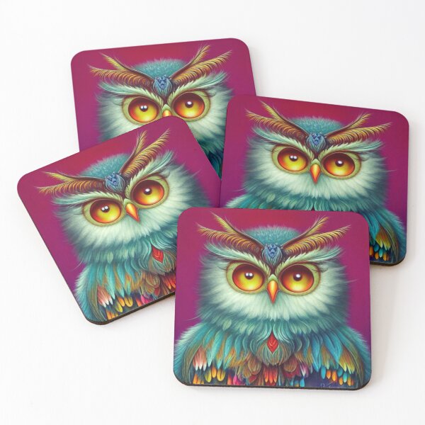 Item preview, Colorful Owl with Big Eyes  designed and sold by CraftyAnimal.