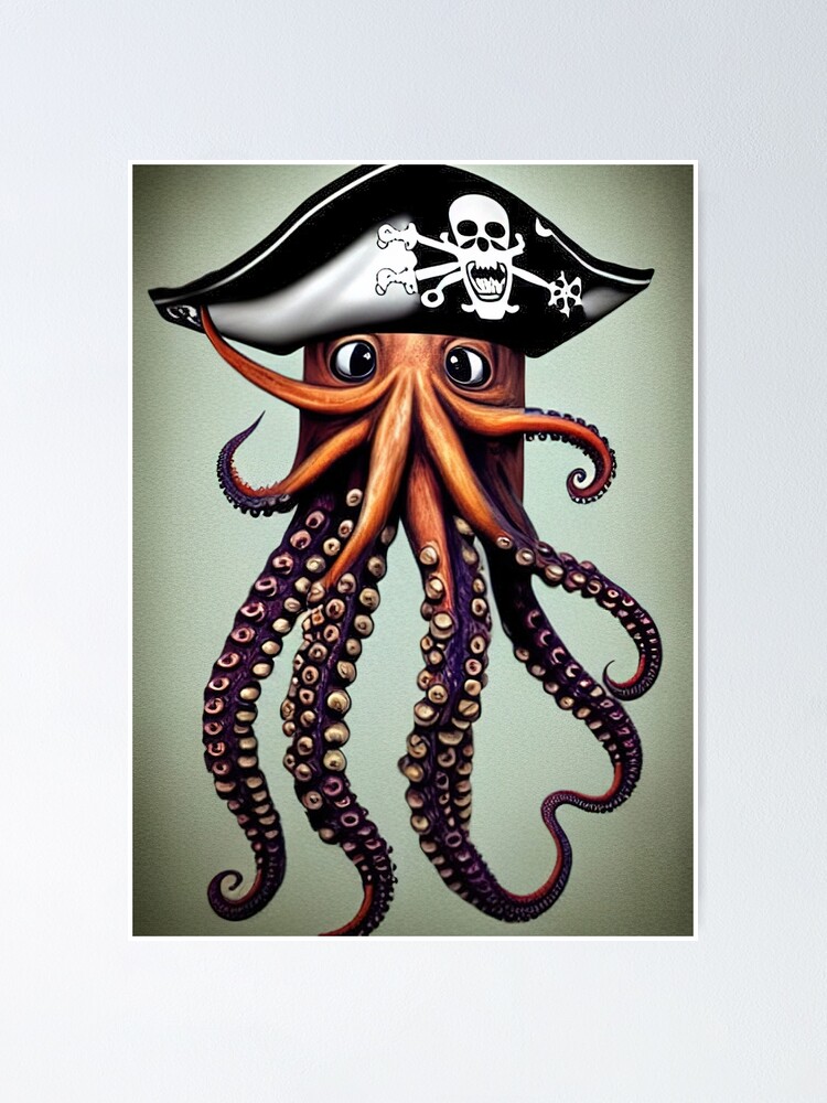 Argh octopus pirate Poster for Sale by Pittstop