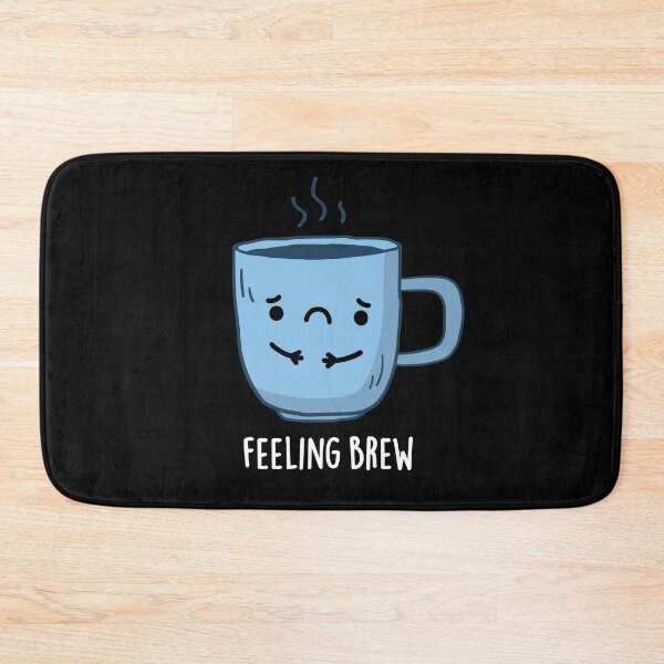 Item preview, Feeling Brew Funny Sad Coffee Puns (Dark BG) designed and sold by punnybone.