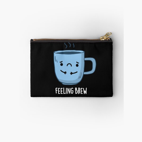 Item preview, Feeling Brew Funny Sad Coffee Puns (Dark BG) designed and sold by punnybone.