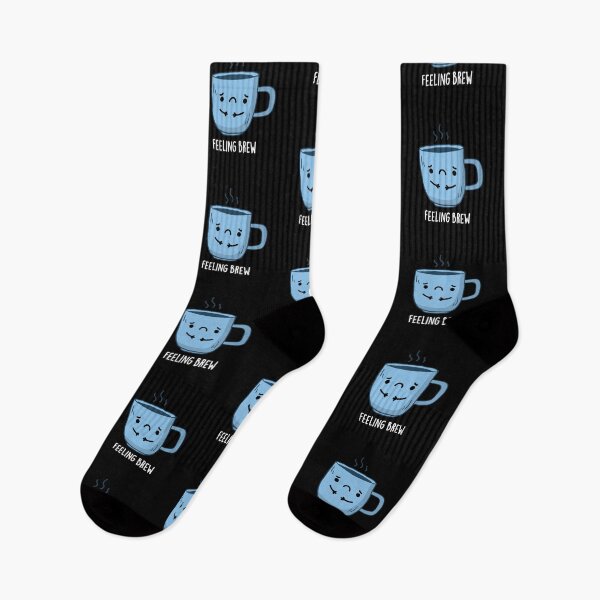 Item preview, Feeling Brew Funny Sad Coffee Puns (Dark BG) designed and sold by punnybone.