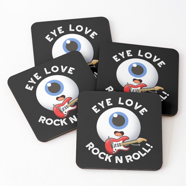 Item preview, Eye Love Rock And Roll Funny Eyeball Puns (Dark BG) designed and sold by punnybone.