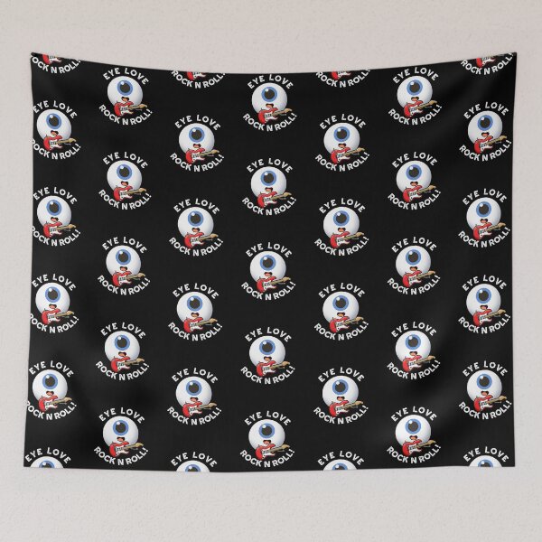 Item preview, Eye Love Rock And Roll Funny Eyeball Puns (Dark BG) designed and sold by punnybone.