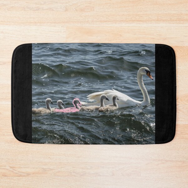 Item preview, Momma Swan and Cygnets Swim on Wavy Water designed and sold by Cowboy Folly.