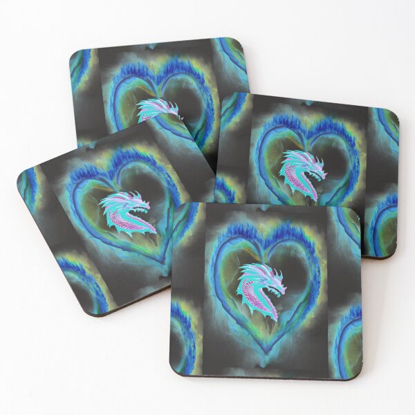 Item preview,  NEON DRAGON IN A FIRE HEART LOOKING RIGHT designed and sold by sailorsam1805.