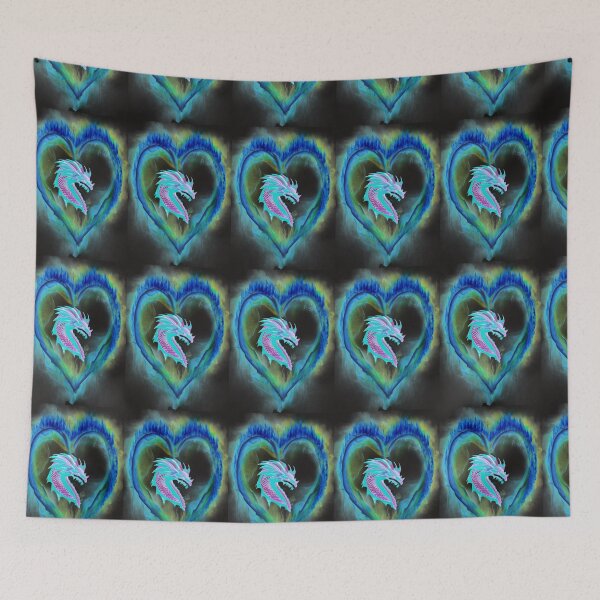 Item preview,  NEON DRAGON IN A FIRE HEART LOOKING RIGHT designed and sold by sailorsam1805.