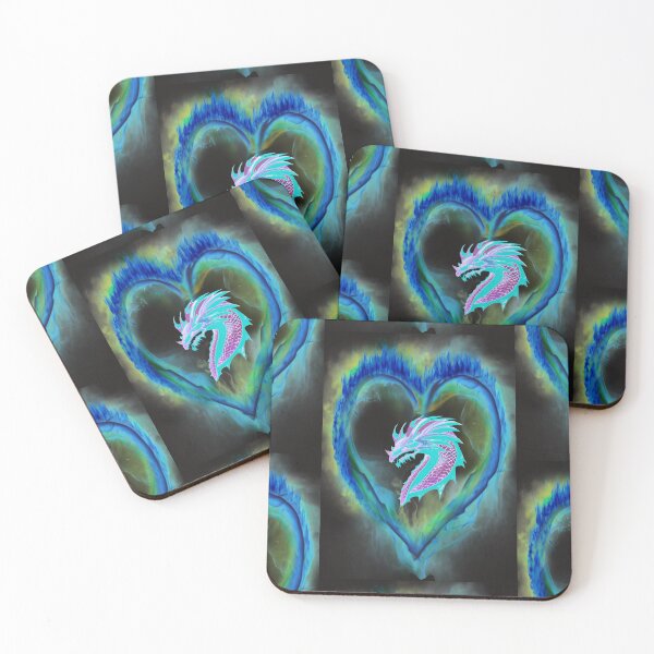 Item preview, NEON DRAGON IN A FIRE HEART designed and sold by sailorsam1805.