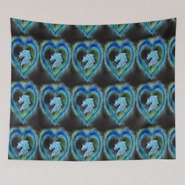 Item preview, NEON DRAGON IN A FIRE HEART designed and sold by sailorsam1805.