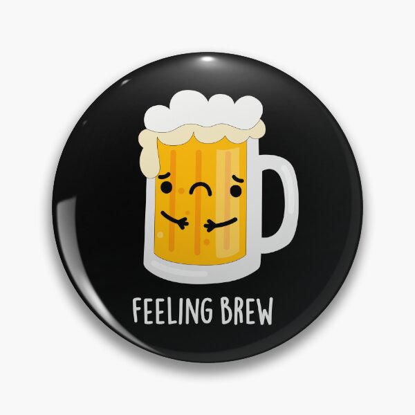 Item preview, Feeling Brew Funny Sad Beer Puns (Dark BG) designed and sold by punnybone.