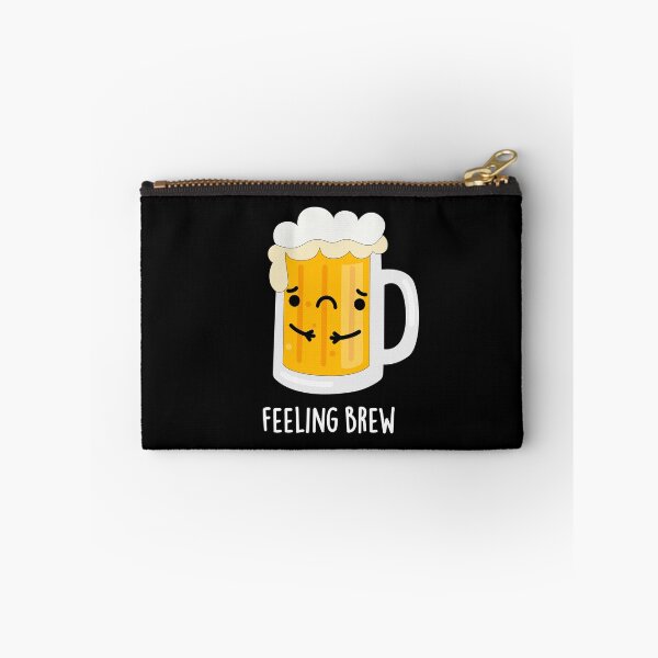 Item preview, Feeling Brew Funny Sad Beer Puns (Dark BG) designed and sold by punnybone.