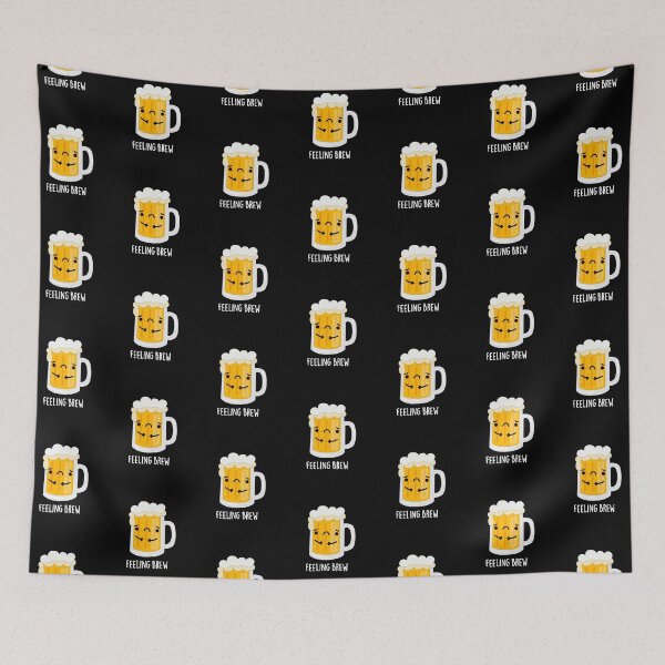 Item preview, Feeling Brew Funny Sad Beer Puns (Dark BG) designed and sold by punnybone.